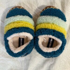 Lands' End Kids' Multicolor Fuzzy Slippers